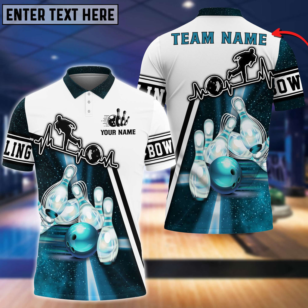 BlueJose Personalized Name Light Bowling Player Multicolor 3D Shirt