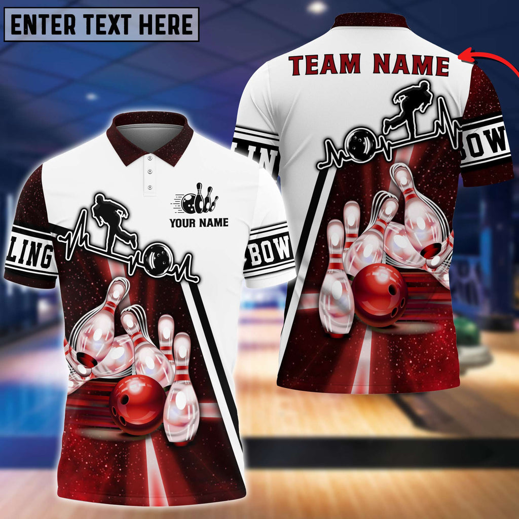 BlueJose Personalized Name Light Bowling Player Multicolor 3D Shirt