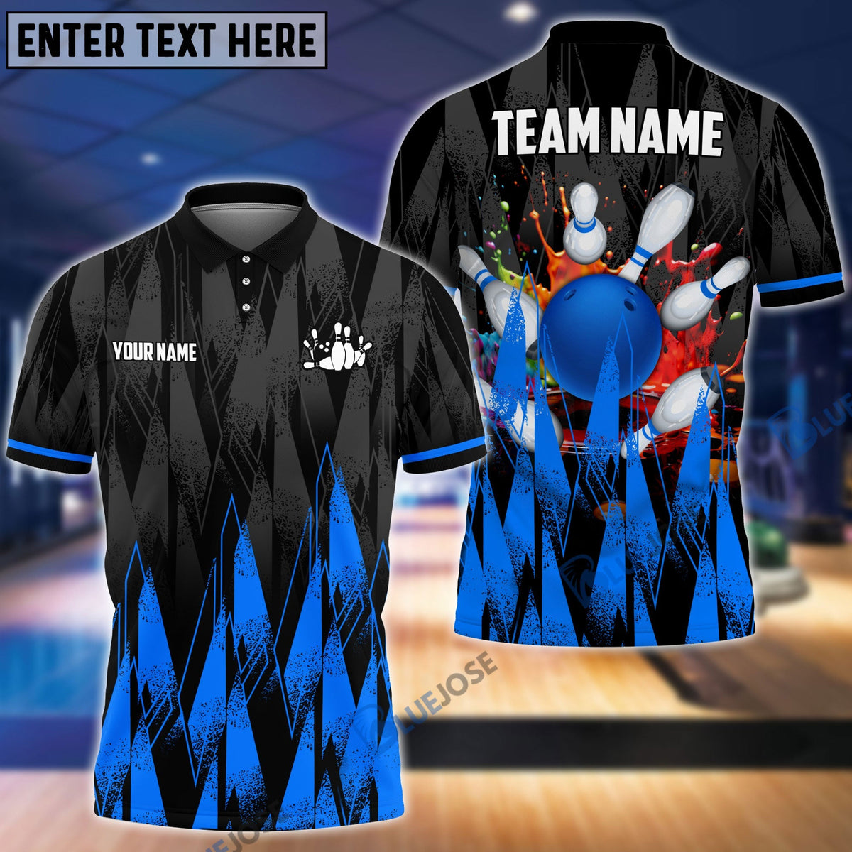 BlueJose Bowling And Pins Sword Legend Customized Name, Team Name 3D Shirt (4 Colors)
