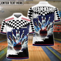 BlueJose Bowling And Pins Caro Pattern Personalized Name, Team Name Unisex Shirt