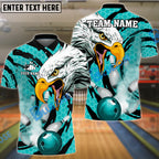 BlueJose Bowling And Pins Eagle Smoke Customized Name 3D Shirt (4 Colors)