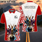 BlueJose Bowling And Pins Antique Pattern Customized Name, Team Name 3D Shirt (6 Colors)