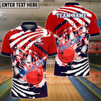 BlueJose Bowling And Pins Skull Hand Pattern Customized Name 3D Shirt (4 Colors)