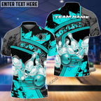 BlueJose Bowling Ball And Pins Multicolor Personalized Name 3D Shirt