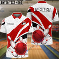 BlueJose Bowling And Pins Ribbon Pattern Customized Name, Team Name 3D Shirt (4 Colors)