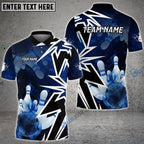 BlueJose Bowling And Pins Smoke Premium Customized Name 3D Shirt (4 Colors)