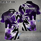 BlueJose Bowling And Pins Smoke Premium Customized Name 3D Shirt (4 Colors)