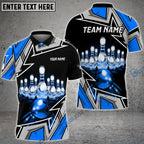 BlueJose Bowling And Pins Premium Super Customized Name 3D Shirt (4 Colors)