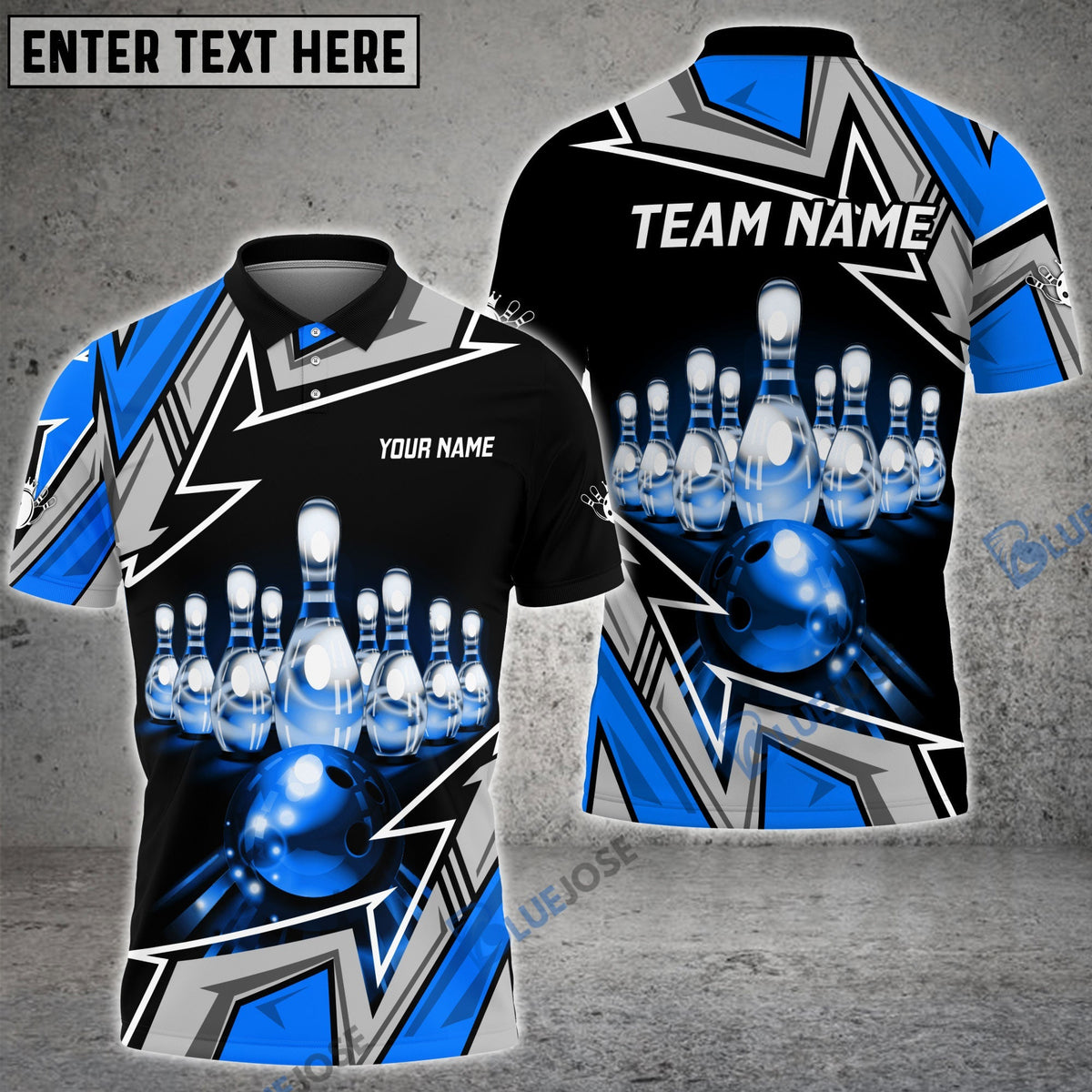 BlueJose Bowling And Pins Premium Super Customized Name 3D Shirt (4 Colors)