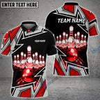 BlueJose Bowling And Pins Premium Super Customized Name 3D Shirt (4 Colors)