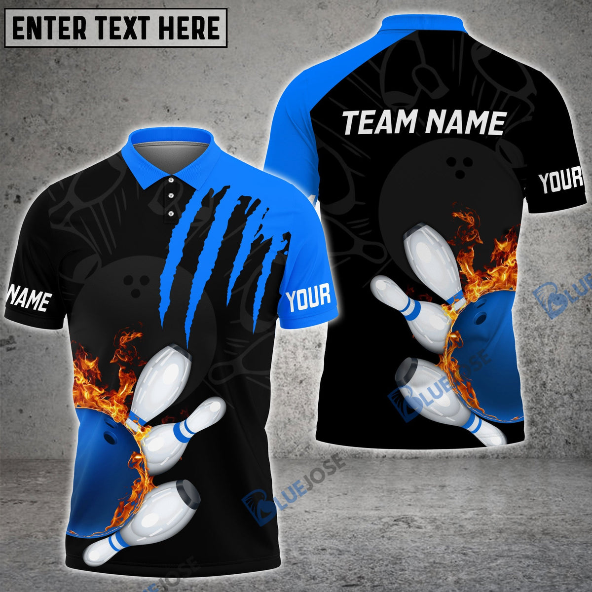BlueJose Bowling And Pins Color Scratch Customized Name 3D Shirt (4 Colors)