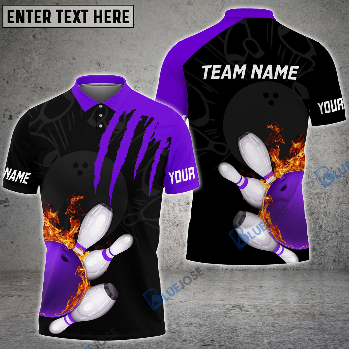 BlueJose Bowling And Pins Color Scratch Customized Name 3D Shirt (4 Colors)