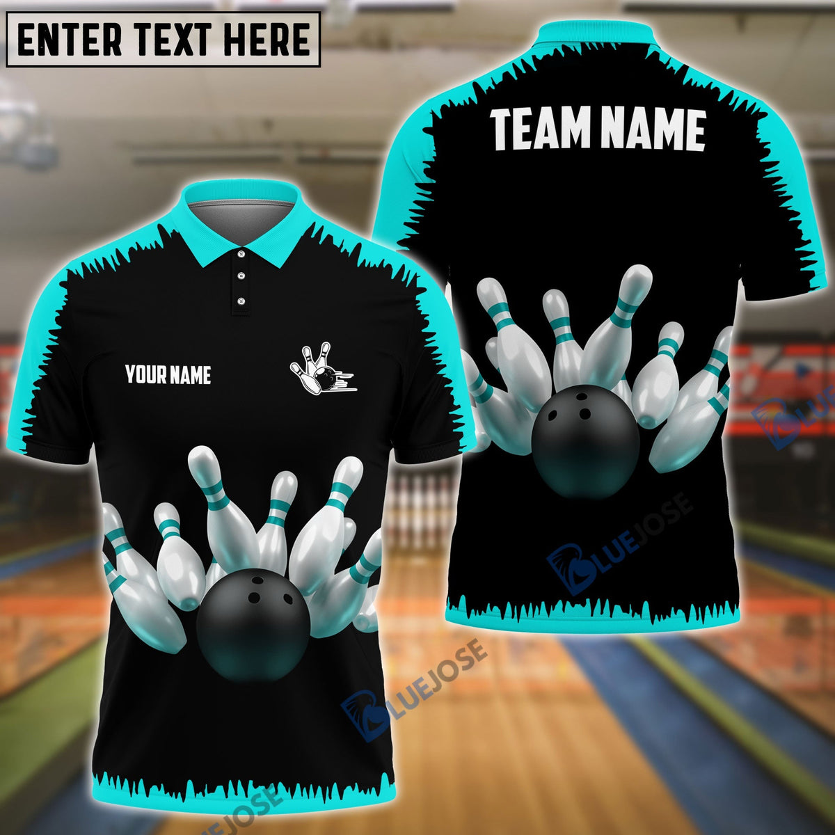 BlueJose Bowling And Pins Classic Pattern Customized Name 3D Shirt (4 Colors)