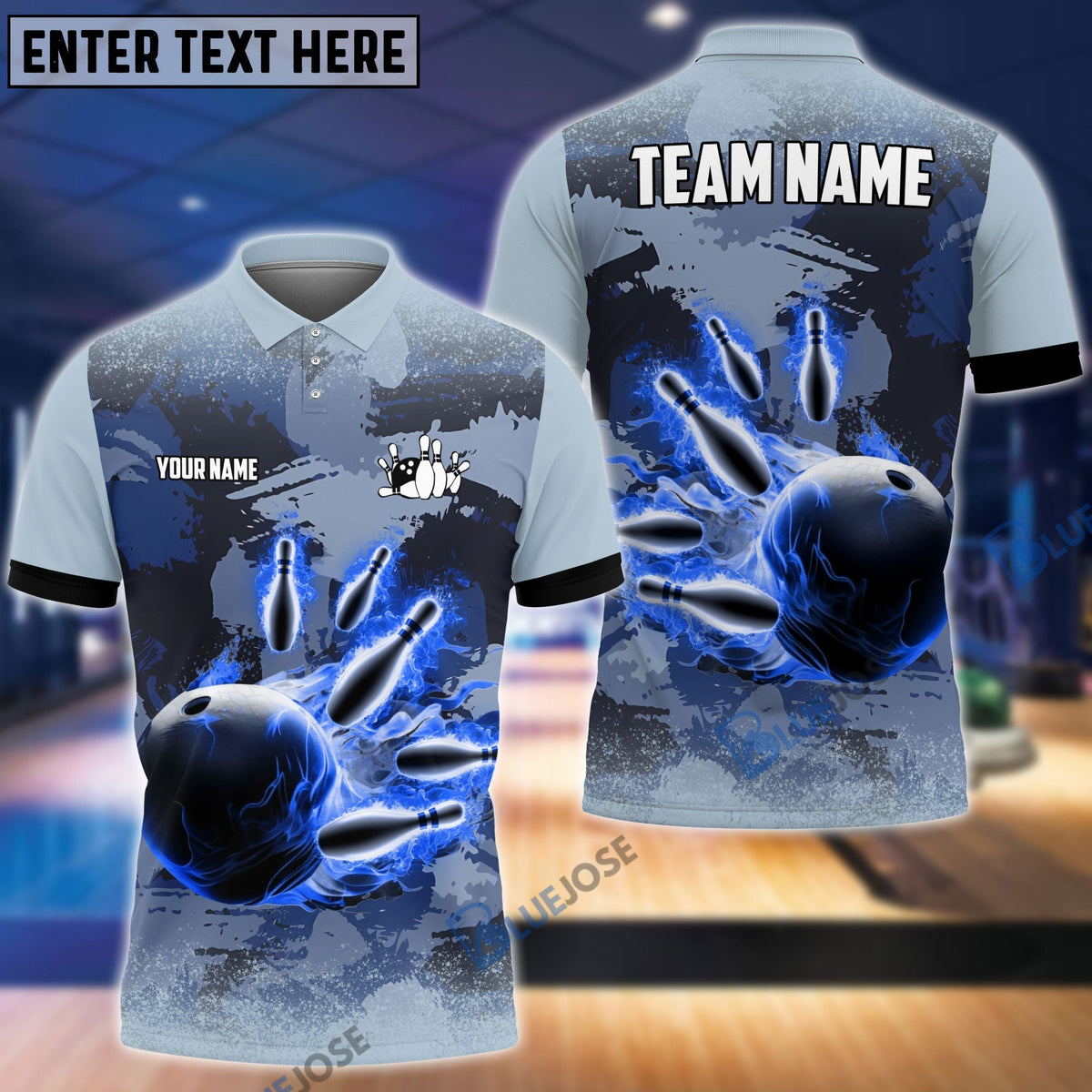 BlueJose Bowling And Pins Cool Color Customized Name 3D Shirt