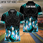 BlueJose Bowling And Pins Tiger Pattern Customized Name, Team Name 3D Shirt (5 Colors)