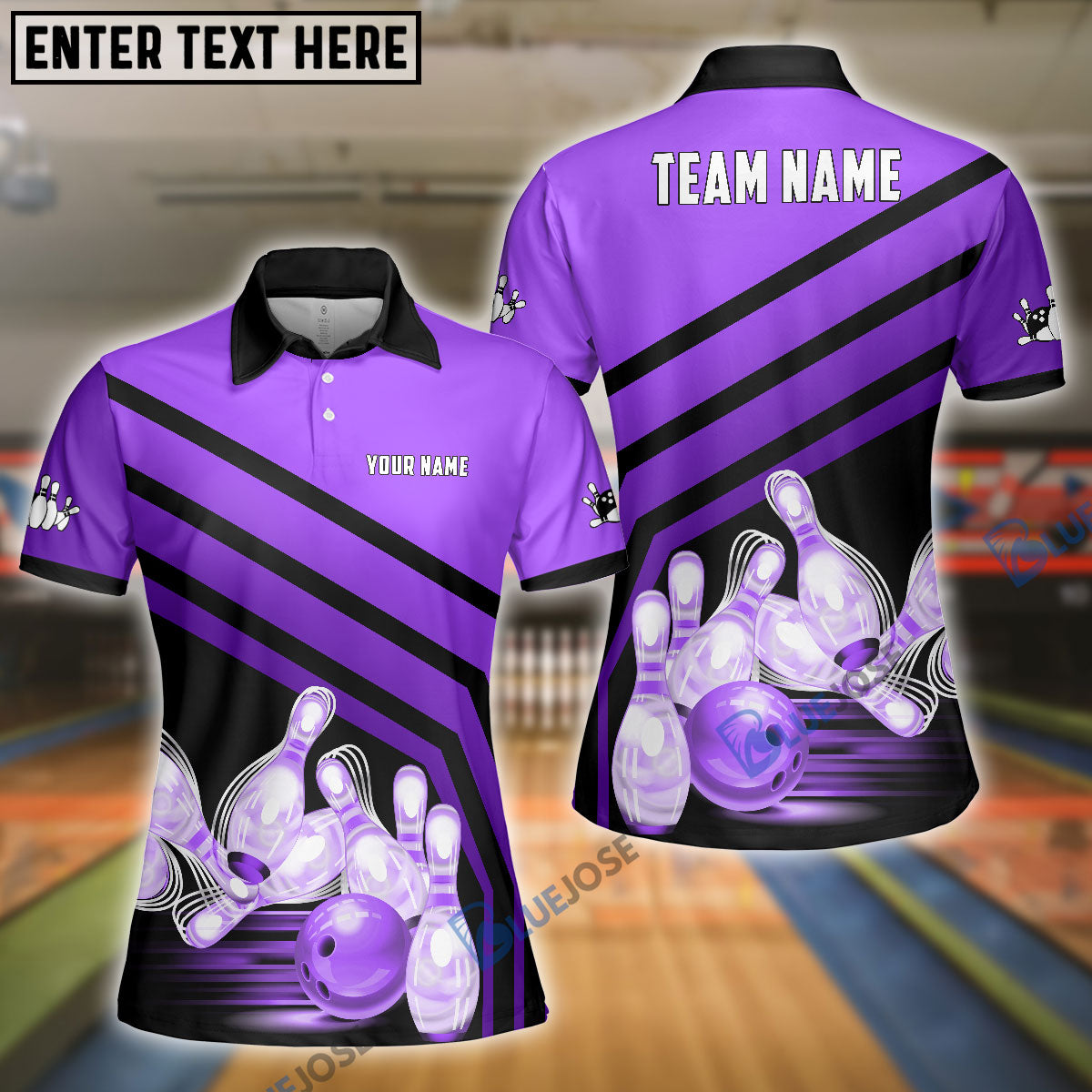 BlueJose Bowling And Pins Windmill Pattern Customized Name 3D Shirt for Women (5 Colors)