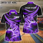 BlueJose Bowling And Pins Broken Pattern Customized Name, Team Name 3D Shirt for Women (4 Colors)