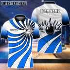 BlueJose Bowling Ball And Pins Vortex Customized Name 3D Shirt (4 Colors)