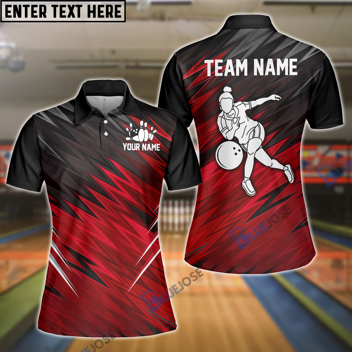 BlueJose Bowling Player Pattern Personalized Name, Team Name 3D Shirt