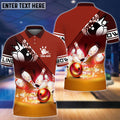 BlueJose Red Bowling Ball Crashing into the Pins Personalized Name 3D Shirt