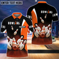 BlueJose Perfect Orange Strike Bowling Personalized Name 3D Shirt
