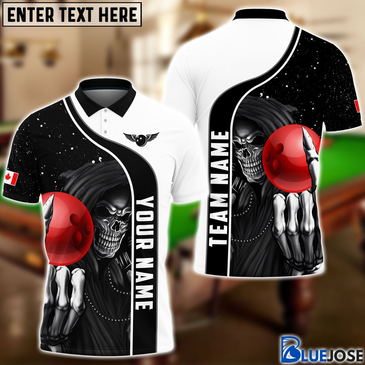BlueJose Bowling And Reaper Customized Name 3D Shirt