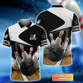 BlueJose Ten Strike Classic Bowling Personalized Name 3D Shirt