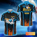 BlueJose The Blue Bowling Ball Crashing The Pins Purple Pattern Personalized Name 3D Shirt