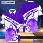 BlueJose Personalized Name and Team Name Happiness Bowling and Pins Multicolor 3D Shirt