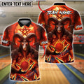 BlueJose Bowling And Pins Infernal Goat King Customized Name, Team Name 3D Shirt (4 Colors)