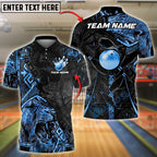 BlueJose Bowling And Pins Golden Lion Customized Name, Team Name 3D Shirt (4 Colors)