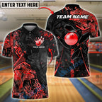 BlueJose Bowling And Pins Golden Lion Customized Name, Team Name 3D Shirt (4 Colors)