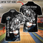BlueJose Bowling And Pins Tiger Strike Customized Name, Team Name 3D Shirt (4 Colors)
