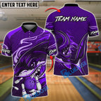 BlueJose Bowling Shark Head Customized Name, Team Name 3D Shirt (4 Colors)