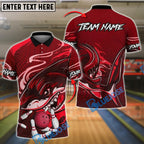 BlueJose Bowling Shark Head Customized Name, Team Name 3D Shirt (4 Colors)