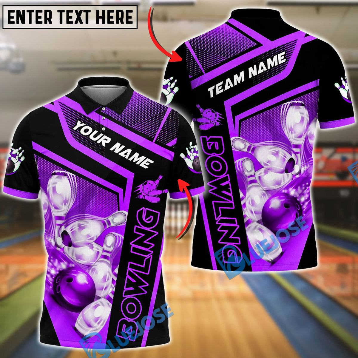 BlueJose Bowling Geometric Falling Bowling Ball And Pins Customized Name, Team Name 3D Shirt (4 Colors)
