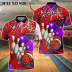 BlueJose Bowling And Pins Christmas Theme  Customized Name, Team Name 3D Shirt (4 Colors)