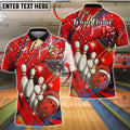 BlueJose Bowling And Pins Christmas Theme  Customized Name, Team Name 3D Shirt (4 Colors)
