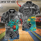 BlueJose Bowling And Pins Eagle Grunge Graphic Customized Name, Team Name 3D Shirt (4 Colors)