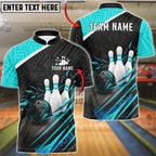 BlueJose Bowling And Pins Apex Pro-Series Customized Name, Team Name 3D Shirt (4 Colors)