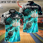 BlueJose Bowling And Pins Strike Speed Graphic Customized Name, Team Name 3D Shirt (4 Colors)