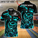 BlueJose Bowling And Pins Cobra Lightning Graphic Customized Name, Team Name 3D Shirt (4 Colors)