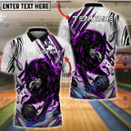 BlueJose Bowling And Pins Fierce Wolf Flame Scratch Pattern Customized Name, Team Name 3D Shirt (4 Colors)