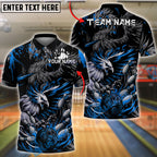 BlueJose Bowling And Pins Fierce Phoenix Flame Graphic Customized Name, Team Name 3D Shirt (4 Colors)