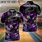 BlueJose Bowling And Pins Fierce Phoenix Flame Graphic Customized Name, Team Name 3D Shirt (4 Colors)