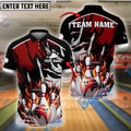 BlueJose Bowling And Pins Blazing Customized Name 3D Shirt (6 Colors)