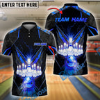 BlueJose Bowling And Pins Gold Light Customized Name 3D Shirt (6 Colors)