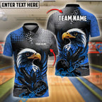 BlueJose Bowling And Pins Black Flame Eagle Customized Name 3D Shirt (6 Colors)