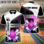 BlueJose Bowling And Pins Tornado and Flame Customized Name 3D Shirt (6 Colors)