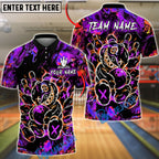 BlueJose Bowling And Pins X Crazy Bear Neon Graffiti Street Style Customized Name, Team Name 3D Shirt (4 Colors)